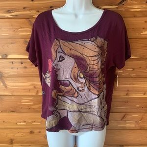 NWT Disney Parks Authentic Belle Beauty & the Beast Purple Dolman Sleeve Top XS